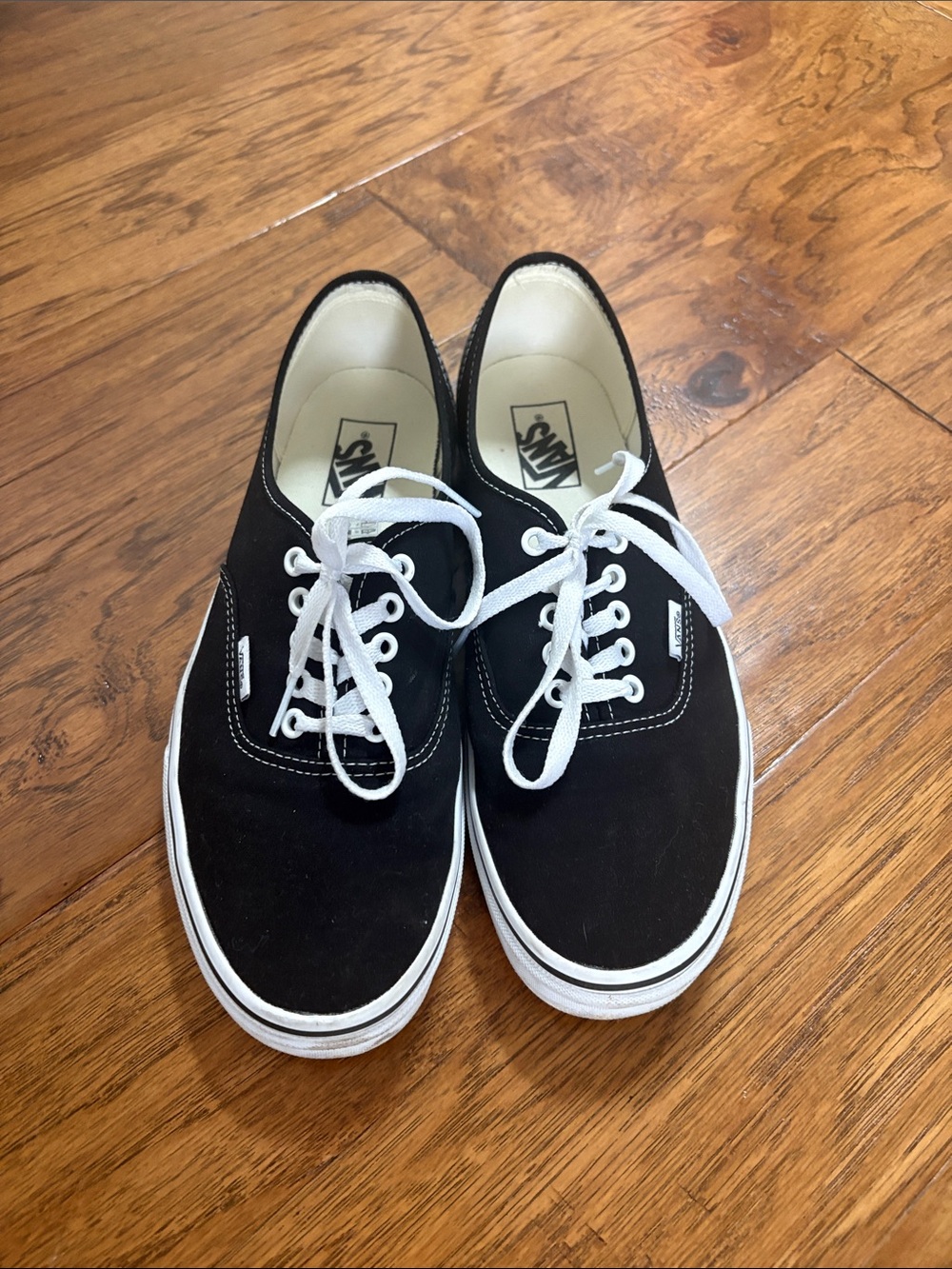 Vans Men’s Classic Low-Top Sneakers — Black with White Accents